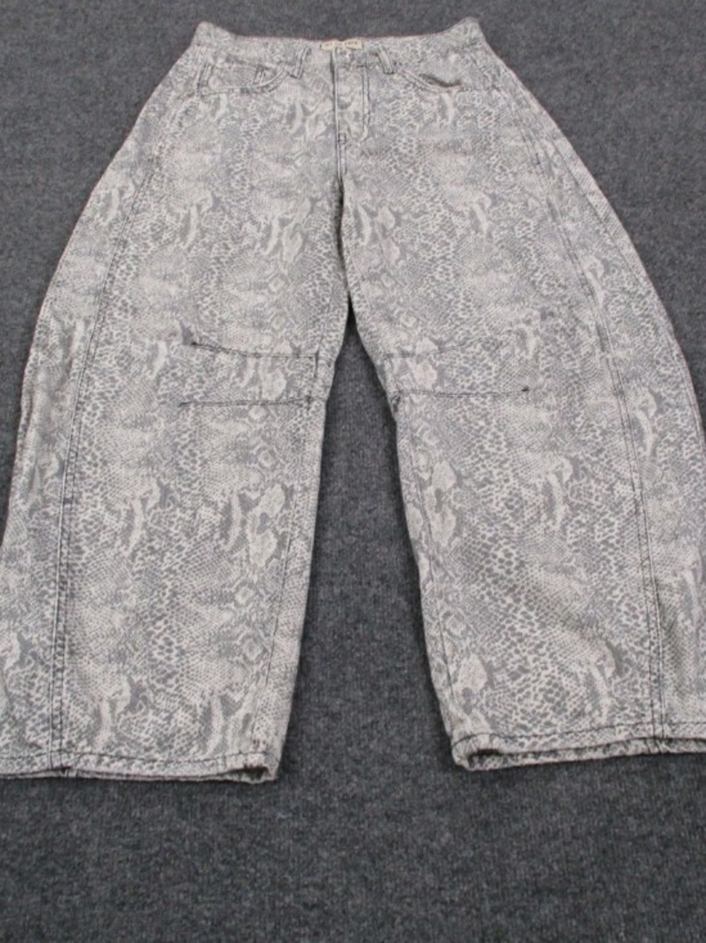Free People Barrel Snake Print Jeans